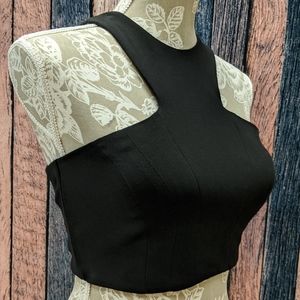 Zip Back Black Crop Prom Separates Top Only